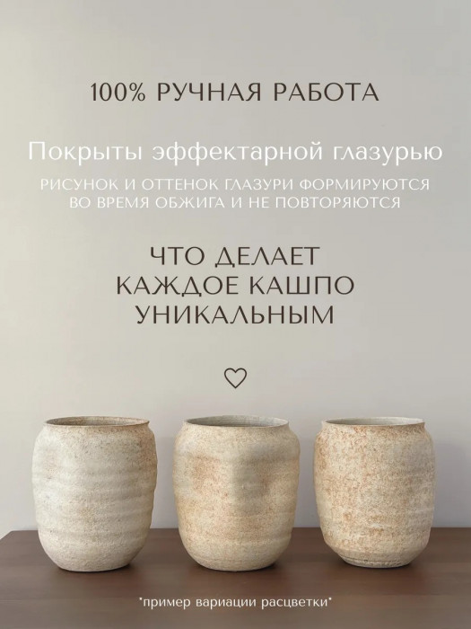 Кашпо для растений керамическое стильное 0.7 литра
